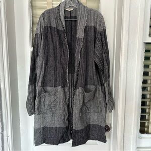 Eileen Fisher Organic Cotton Hazy Blocks Coat